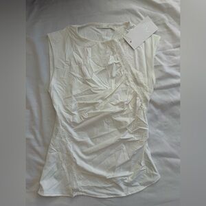 Zara White Sleeveless Top with Lace Detail